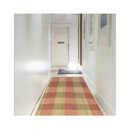 Tapis Pasillera Bambou Naturel signature de Harvard en rose et brun clair de la Maison et de Plus