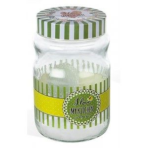Glass jar with metal cover, for storing food, original design, and motivator-Home and More