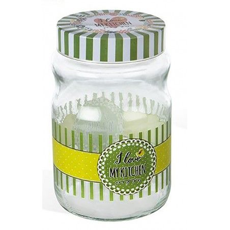 Glass jar with metal cover, for storing food, original design, and motivator-Home and More