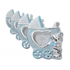 Photo frame/photo Holder Christening Ceramic in set of 10. Design Cart Original/Modern, in Blue color. 12x1x10,5 cm
