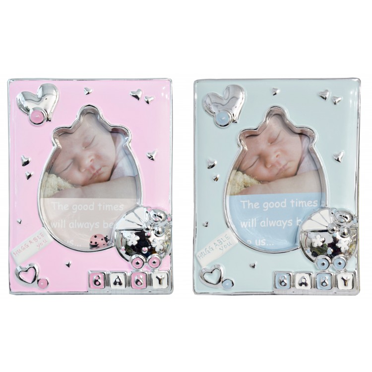 Marco de fotos/Portafotos Infantil para Bebé de cerámica. Diseño Original y Moderno, 2 Modelos a elegir 20x15 cm