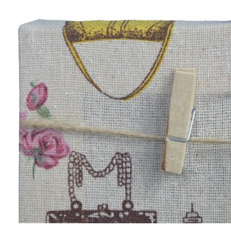 Quadro multifoto Vintage, tela, tessuto stampato, con fissaggio mediante clip Francia. 29,7 cm x 24,7 cm, Casa e altro ancora.