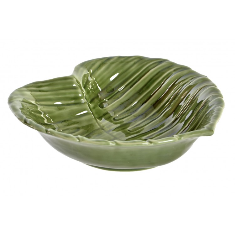 Centre De Table, Décoration Moderne En Porcelaine. Conception en forme de Feuille Verte Tropicale 23X24X7 cm - Maison et Plus-