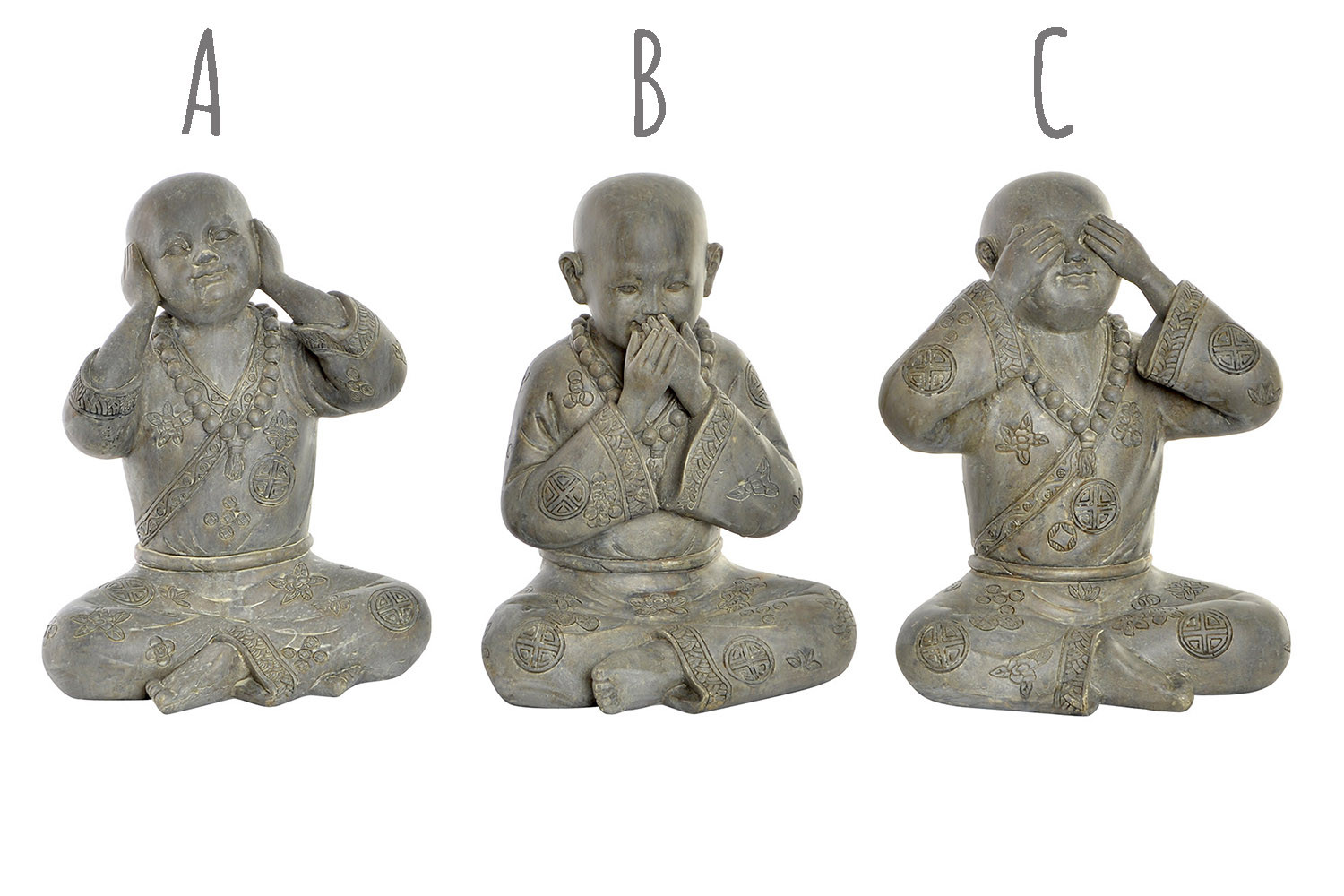 Decorativo figura di un Monaco, di Resina con finitura angosciata. Buddista di Design, stile Zen - Casa e altro ancora