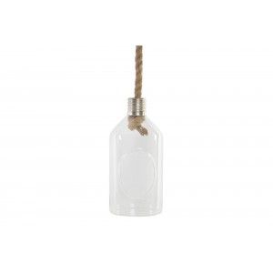 Planter Hanging Decorative, Glass, and Rope, in the form of a Bottle, for Interior/Exterior. Original design - Home and More