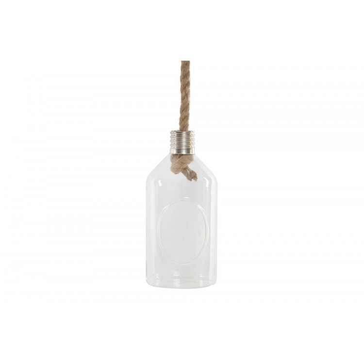 Jardinière Suspendue Décoratif, Verre, et de la Corde, sous la forme d'une Bouteille, pour Intérieur/Extérieur. Conception
