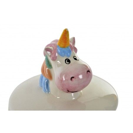 Joyero Unicornio Multicolor en Dolomite, Diseño Original/Alegre 10,5X10,5X13 cm.-Hogarymas-