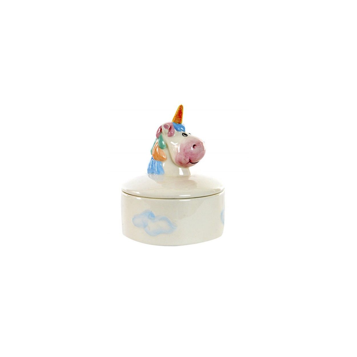 Joyero Unicornio Multicolor en Dolomite, Diseño Original/Alegre 10,5X10,5X13 cm.-Hogarymas-