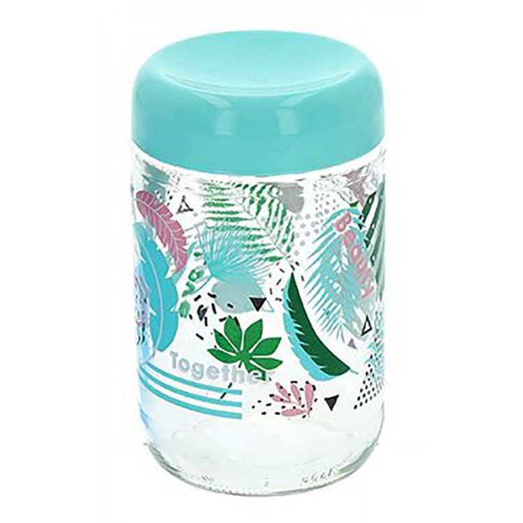 Tarro de Cristal para Conservas con Tapa, para la Cocina, Capacidad de 660ML. Diseño Original con estilo Tropical - Hogar y Más