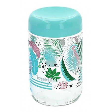 Tarro de Cristal para Conservas con Tapa, para la Cocina, Capacidad de 660ML. Diseño Original con estilo Tropical - Hogar y Más