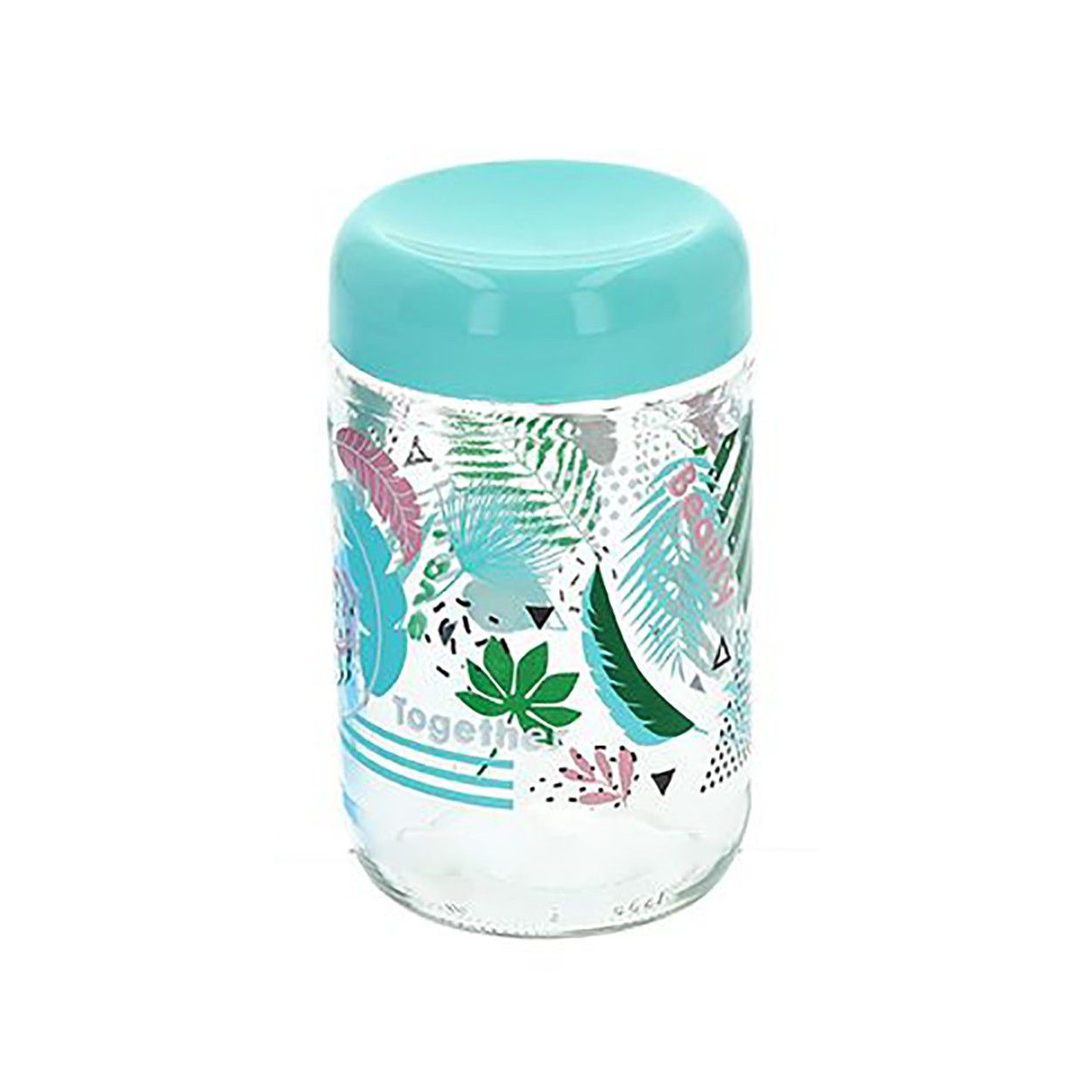 Glass jar for Canning with Lid, for Cooking, Capacity of 660ML. Original design with Tropical style - Home and More