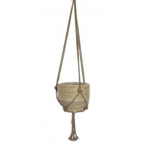 Planter Hanging Decorative Braided Wicker, for Indoor/Outdoor. Original design 27X27X20 cm