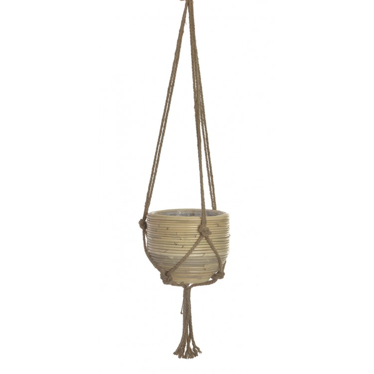Planter Hanging Decorative Braided Wicker, for Indoor/Outdoor. Original design 27X27X20 cm