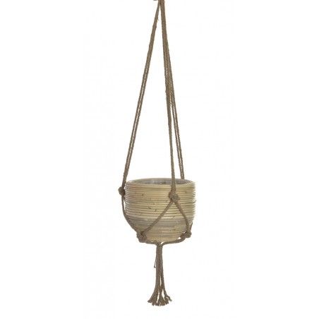 Planter Hanging Decorative Braided Wicker, for Indoor/Outdoor. Original design 27X27X20 cm