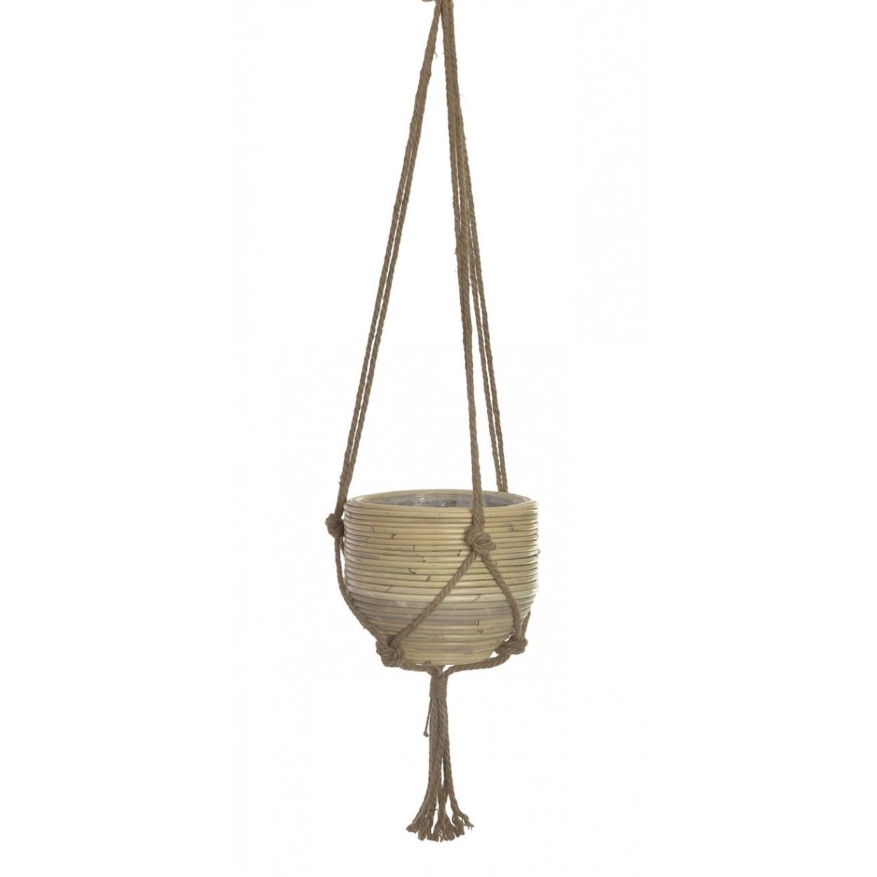 Planter Hanging Decorative Braided Wicker, for Indoor/Outdoor. Original design 27X27X20 cm