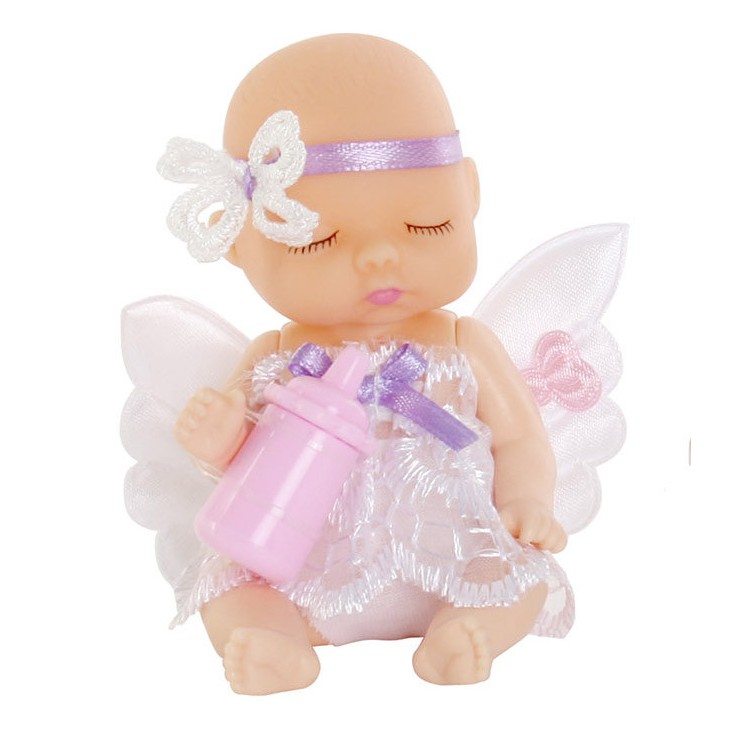 Muñeca Bebé Dormilona Hada, con Biberón 4 Modelos a elegir. Diseño Infantil/Original 12 cm.-Hogarymas-