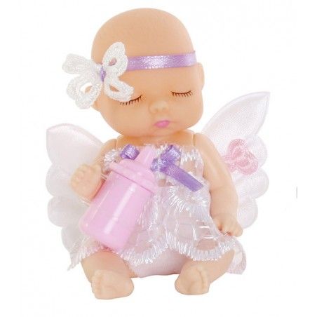 Muñeca Bebé Dormilona Hada, con Biberón 4 Modelos a elegir. Diseño Infantil/Original 12 cm.-Hogarymas-