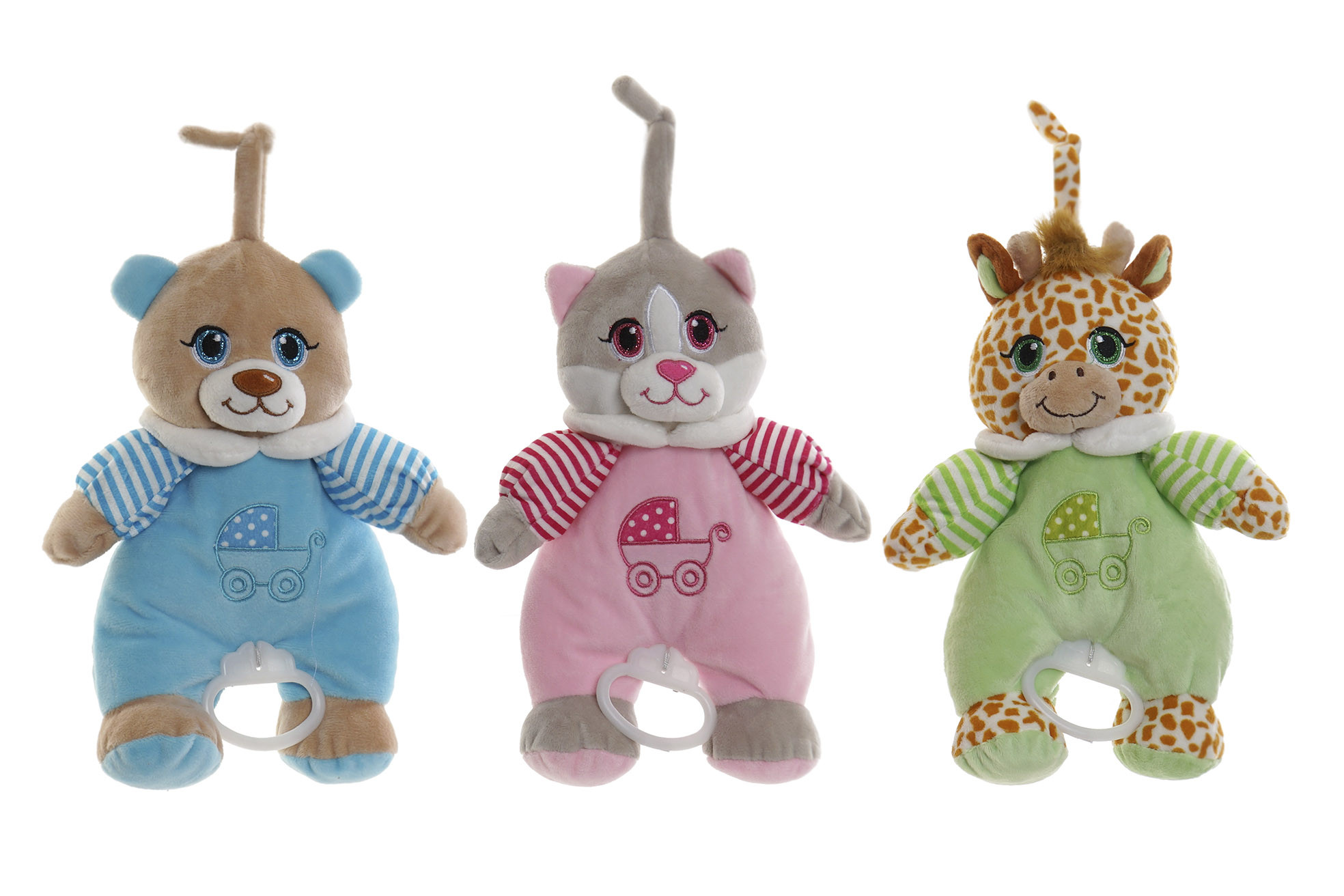 Peluche Musical, para Bebés y Niños, con anilla para poder Colgarlo. Diseño de Animal, con estilo Infantil - Hogar y Más