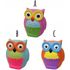 Tirelire Hibou-les Enfants de la Céramique, il y a 3 Modèles au choix. Design Original/Coloré 13x12,5x10 cm