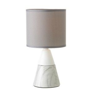 Lampada da tavolo, realizzato in Ceramica, Bianco e Grigio. Il Design del Marmo, in stile Moderno - Casa e altro ancora