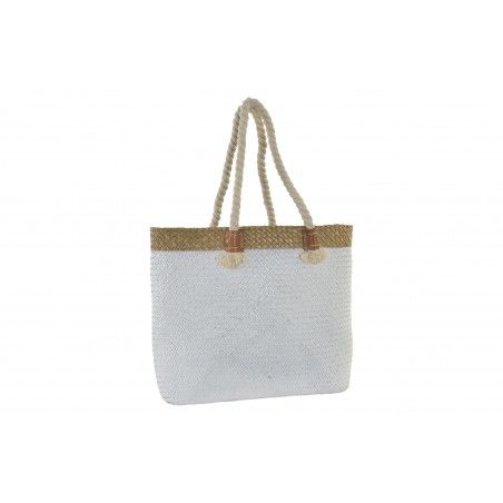 Borsa da spiaggia/navicella, di Grandi dimensioni, con Maniglie di Corda. Design Estate, con stile Marinaro (45cm X 36cm X