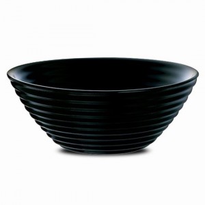 Ciotola, Nero Elegante, ideale per la Casa/Cucina. Disegno di Linee Ondulate e molto Originale 16 cm