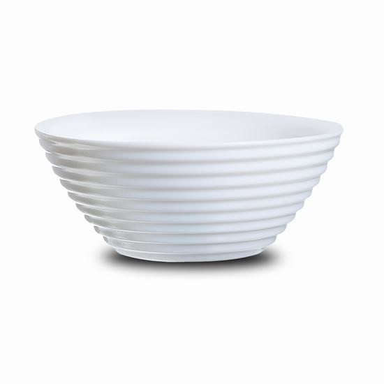 Bol/Cuenco Blanco Elegante, Set de 6. Para el menaje del Hogar/Cocina. Diseño de Lineas Onduladas, Original/Moderno 16 cm