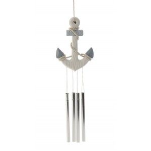 Detector Door, Anchor Decorative Wood. Decoration Seafood with Tubes Musical Metal 12X3X50