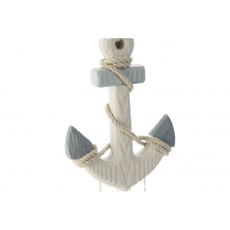 Avisador Puerta, Ancla Decorativa de Madera. Decoración Marinera con Tubos Musicales de Metal 12X3X50