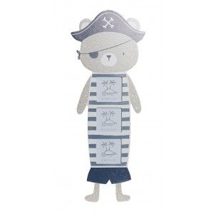 Photo frame Multiple Children, Wooden Wall. Design Teddy bear Pirate Blue 16X1X42 6,5X6,5 cm