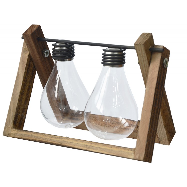 Il vaso, Vetro Decorativi Interni, con Piedistallo in Legno, da Tavolo. Design della luce, Bulbo, con stile Originale - Casa e