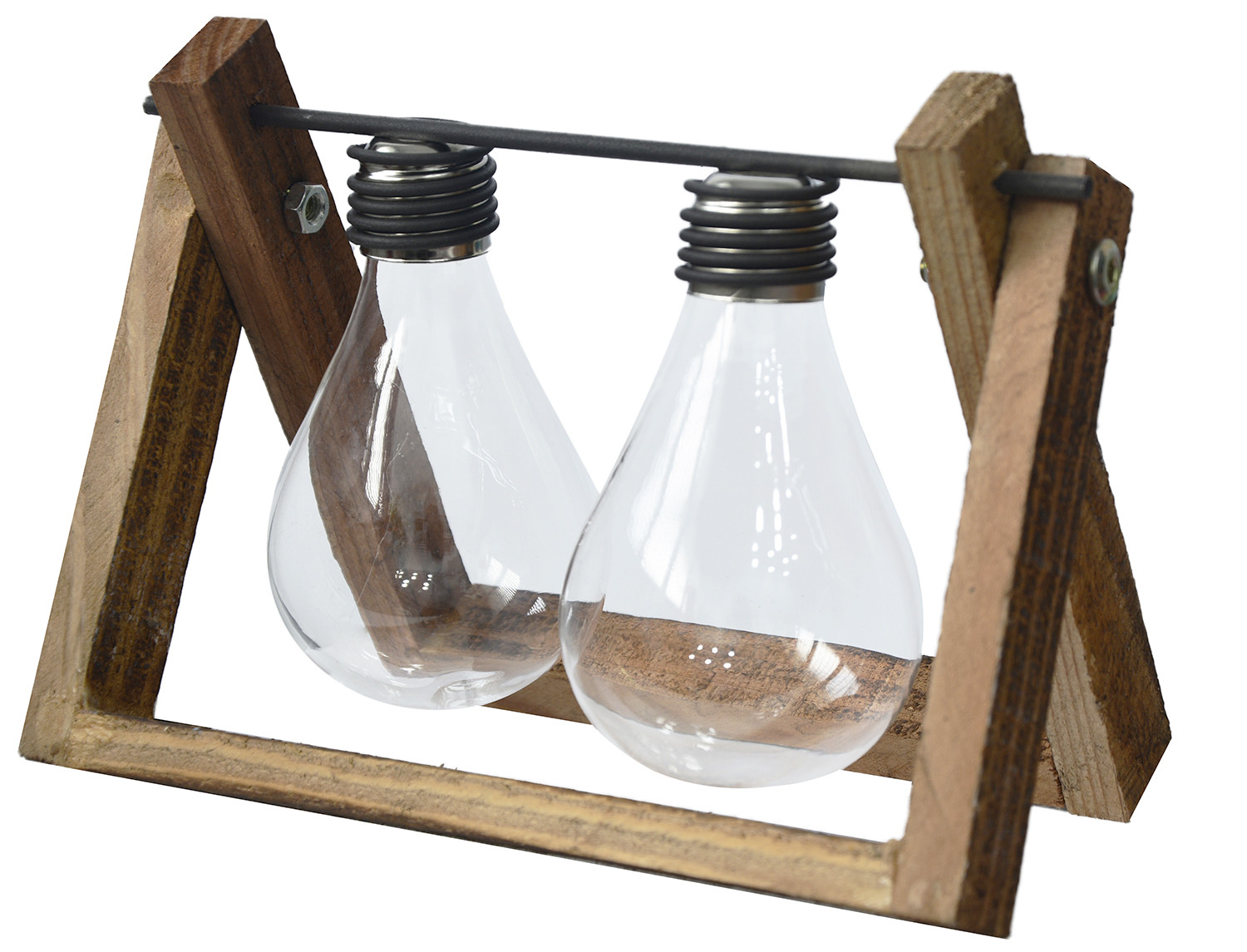 Il vaso, Vetro Decorativi Interni, con Piedistallo in Legno, da Tavolo. Design della luce, Bulbo, con stile Originale - Casa e