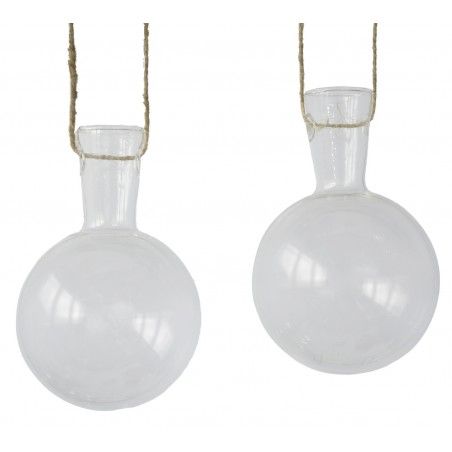 La maison et plus - Planteur pendentif en cristal ensemble de deux unités de Conception, élégant et original