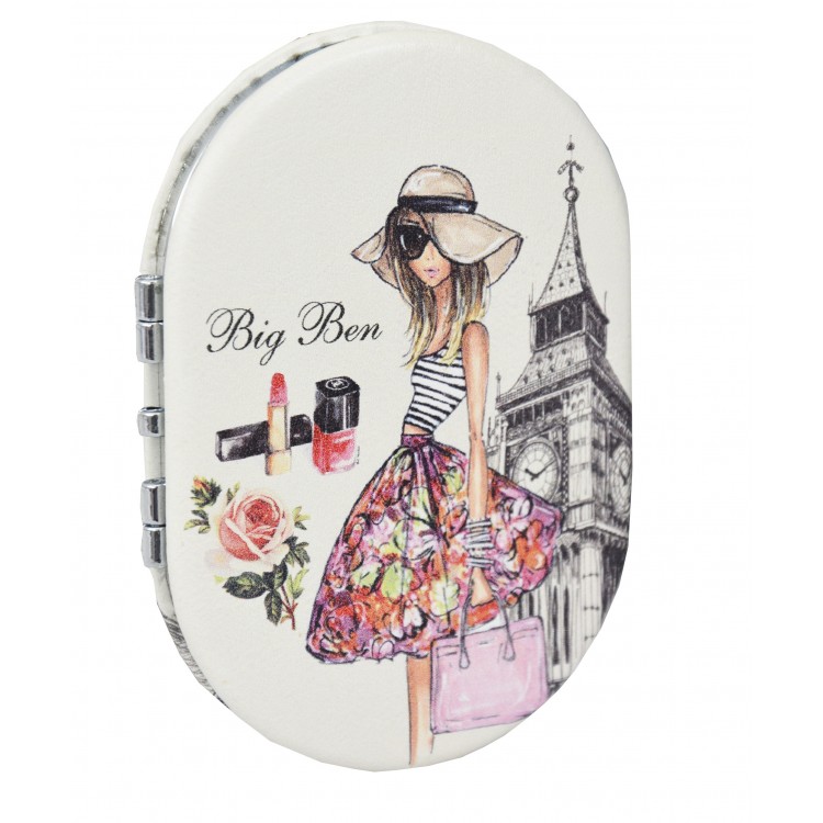 Miroir à main/Sac, Portable et Pliable. 2X 1X Double de l'Augmentation. La conception de la Femme, à Paris 6,5x9x1 cm