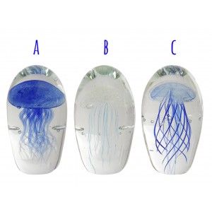 Fermacarte in Vetro, Design di Medusa con Stile Marino. 3 Originali Modelli per scegliere da 7,5X14,5 cm