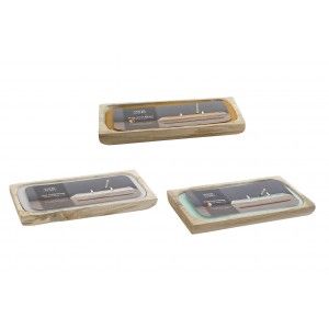 Candela Decorativa In Legno Di Grandi Dimensioni, 2 Stoppini. Home Design/Naturale. 3 Modelli da scegliere 35x15x5 cm