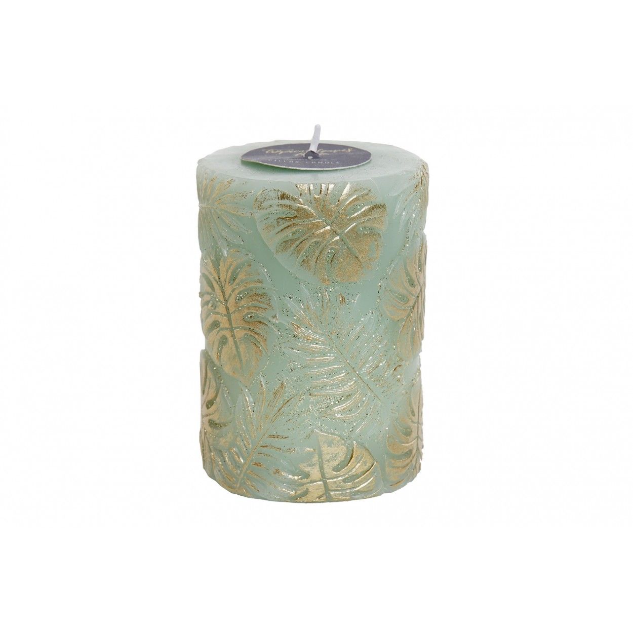Cera di candela è Verde con Glitter. Progettazione di Foglie d'Oro, Perfetti per la Decorazione di 7X7X10 cm