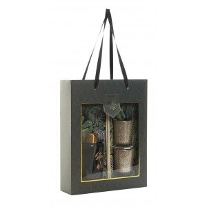 Diffuseur de parfum 80 ml avec 2 Bougies de Paillettes d'Or, Verre. Conception Sauvage 20x6x26 cm