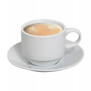 Service à café en Céramique, Blanc, 12 Tasses et soucoupes. Idéal pour Bar ou Cuisine, Design Classique ø11 cm