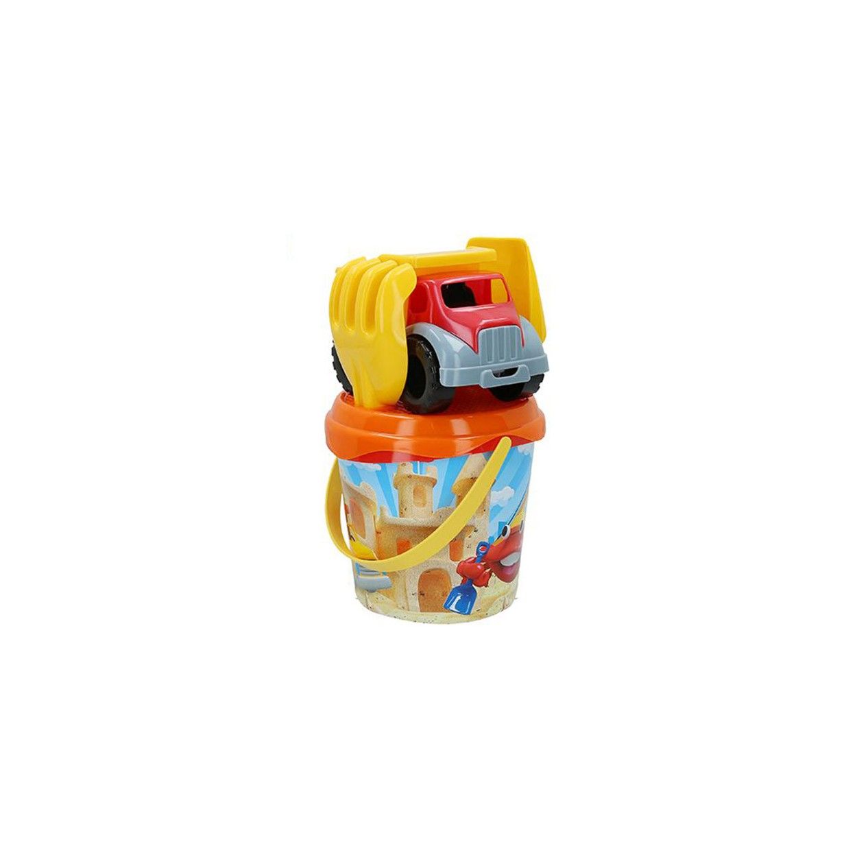 Cube Full service Beach for Kids with Rake, Shovel and Truck. 2 Models to choose from, Children's Toy 18x14 cm