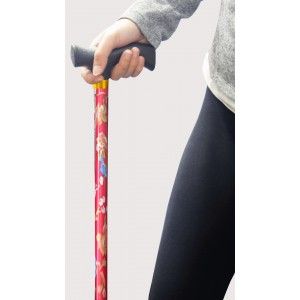 Stick Red Extendable Aluminium Walking, Floral Design. Lightweight and Rugged 98 cm 300 grams