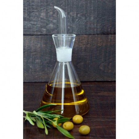 Olio che non sgocciola, Trasparente in Vetro, Ricaricabile, con una capacità di 500 ML, ideale per la Cucina. Originale design