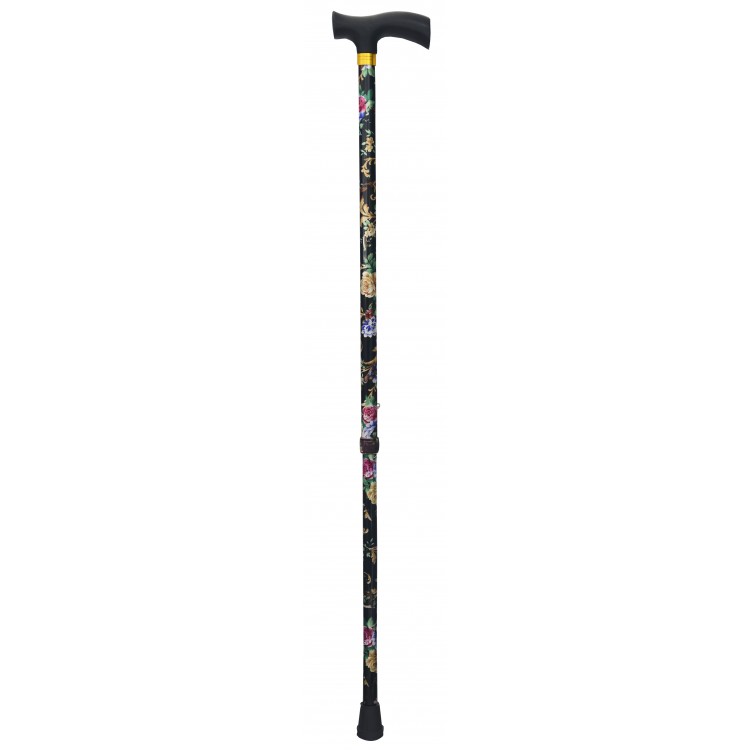 Stick Noire Télescopique En Aluminium De La Marche, La Conception Florale. Léger et Résistant, 90 cm, 300 g
