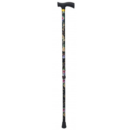 Stick Noire Télescopique En Aluminium De La Marche, La Conception Florale. Léger et Résistant, 90 cm, 300 g