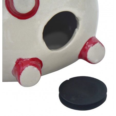 Salvadanaio bambino con la forma di un maiale (11x11.5x14.5 cm). Ceramica 