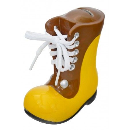 Tirelire des enfants a la forme d'une boot, le vert (13.5x7x11.5 cm). Céramique 