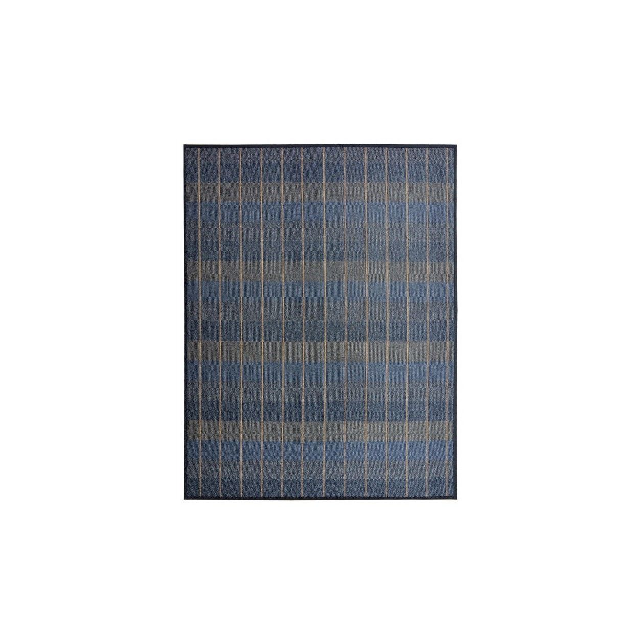 Tapis Bambou Naturel signature d'Oxford bleu,de gris et de brun de la Maison et de Plus