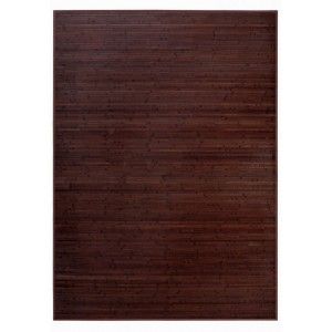 Alfombra de Bambú Natural, de color Madera Oscura, con Base Antideslizante, para Salón/Dormitorio, de 140cm X 200cm -Hogar y Más