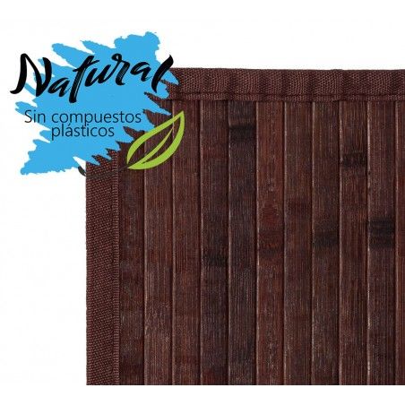 Alfombra de Bambú Natural, de color Madera Oscura, con Base Antideslizante, para Salón/Dormitorio, de 140cm X 200cm -Hogar y Más