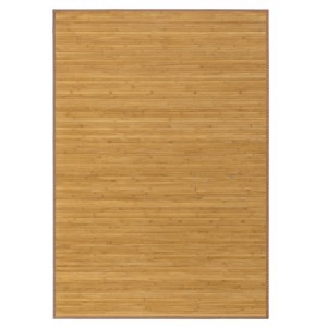 Alfombra de Bambú Natural, de color Madera Clara, con Base Antideslizante, para Salón/Dormitorio, de 140cm X 200cm - Hogar y Más